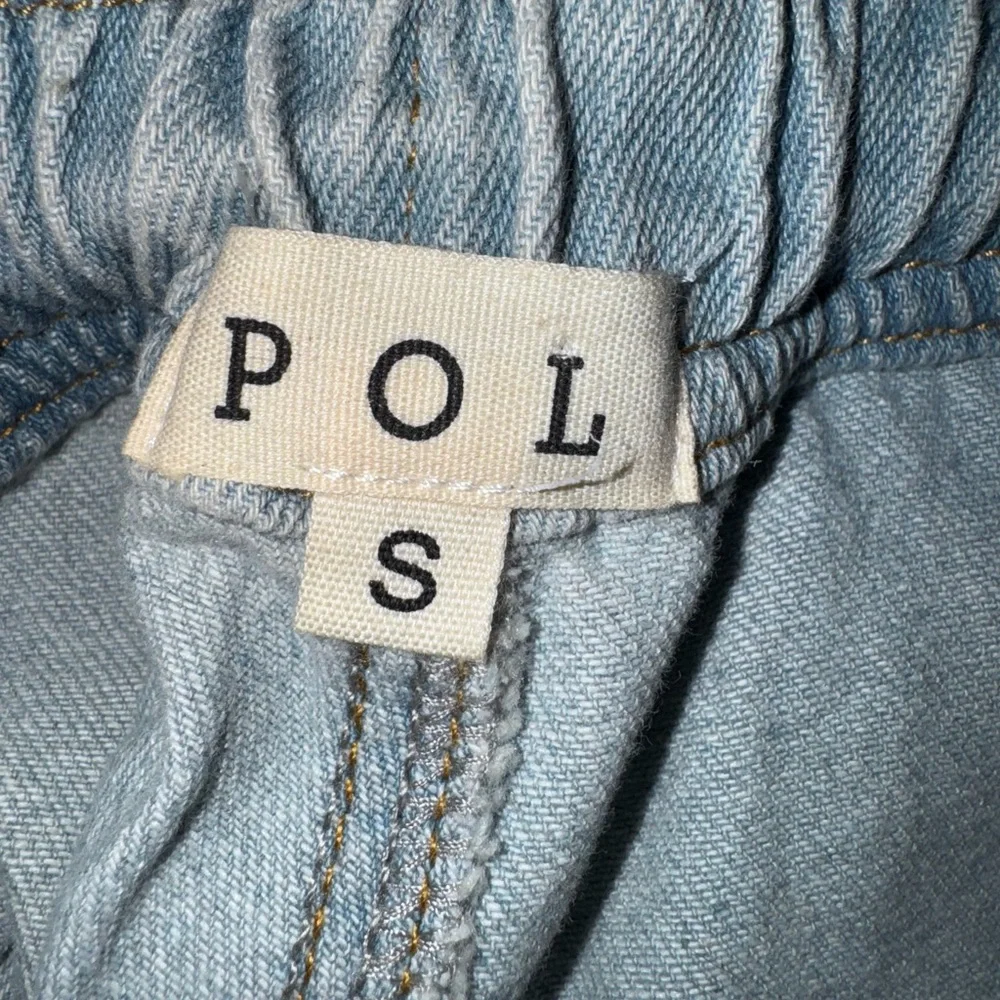 POL Women's Light Blue Jeans with Lace crochet Detail Rebel Joggers Sz S - Picture 9 of 11